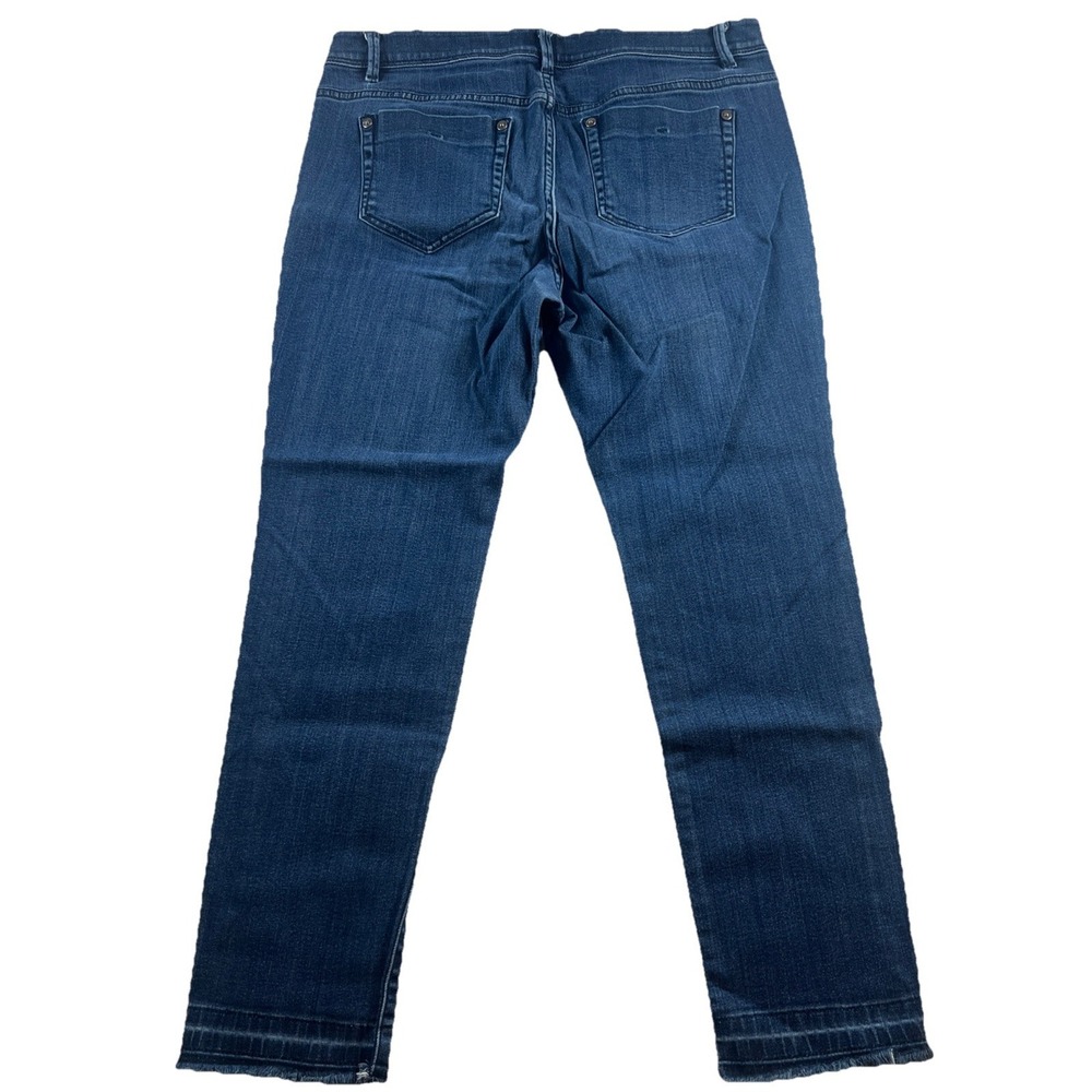 J Jill Denim Women 8P Blue Authentic Fit Slim Ankle Jeans Mid Rise Frayed - Picture 3 of 8